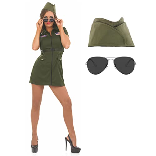 Fun Shack Jet Pilotin Kostüm Damen, Kostüm Damen Pilotin, Kostüm Pilotin Damen, Kampfpilot Kostüm Damen, Karneval Kostüm Damen Pilotin, Jetpilot Kostüm Damen, Kampfjet Pilot Kostüm Damen S von Fun Shack