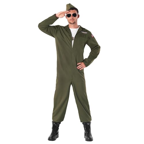 Fun Shack Kostüm Pilot für Herren, Kampfjet Pilot, Perfekt für Karneval und Fasching, Pilotenkostüm Männer, M von Fun Shack