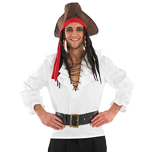 Fun Shack Piraten Bluse Damen Weiß, Piratenbluse Damen Weiß, Bluse Pirat Damen, Mittelalter Kleidung Damen Bluse, Mittelalter Bluse Damen, Rüschenbluse Damen Weiß, Cosplay XXL von Fun Shack