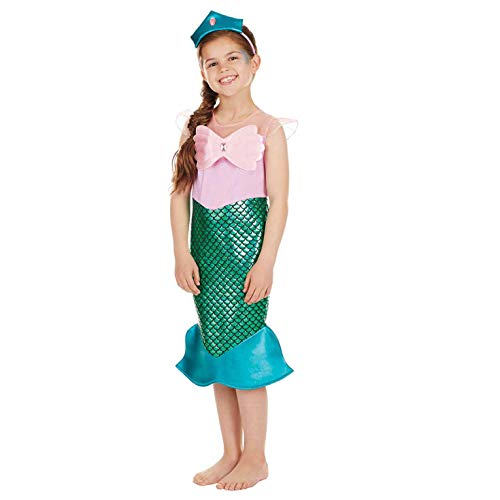 Fun Shack Meerjungfrau Kostüm Mädchen, Blau Rosa Karneval Ariel Kleid, Faschingskostüme Kinder M Größe M von Fun Shack