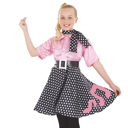 Fun Shack Rockabilly Kleid Mädchen, Rockabilly Kinder Mädchen, Rockabilly Kostüm Kinder, Sock Hop Kostüm Mädchen, Tänzerin Kostüm Mädchen, Rock N Roll Kleider L von Fun Shack