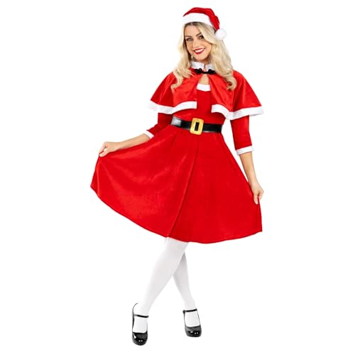 Fun Shack Weihnachtsmann Kostüm Damen, Weihnachtsmann Kleid Damen, Weihnachtsfrau Kleid Damen, Weihnachtsfrau Kostüm Santa, Santa Kleid Damen, Weihnachtsoutfit Damen Kleid L von Fun Shack