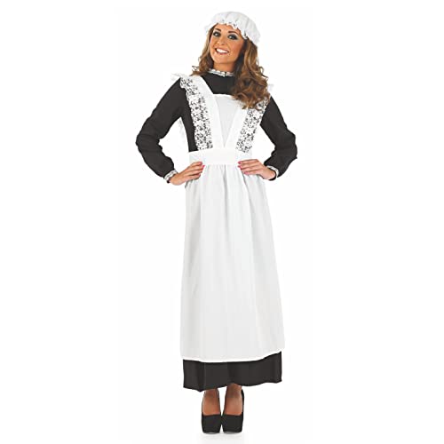 Fun Shack Dienstmädchen Kostüm, Dienstmädchen Kleid, Hausmädchen Kostüm, Dienstmädchen Kostüm Damen, Hausmädchen Kostüm Damen, Maid Dress Cosplay Damen, Halloween Kostüm Damen L von Fun Shack