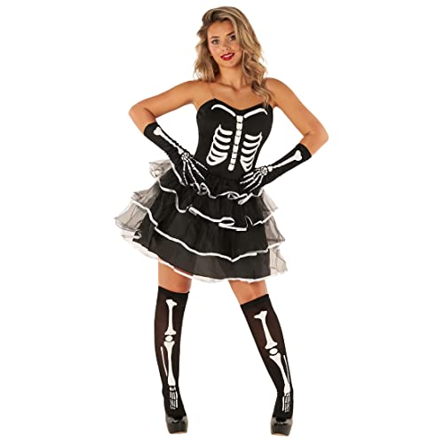 Fun Shack Skelett Halloween Kostüm Damen, Kostüm Skelett Damen, Halloween Kostüm Damen Skelett Kleid, Kleid Skelett Damen, Halloween Skelett Kostüm Damen, Skelettkostüm Damen S von Fun Shack