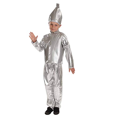 Fun Shack Silbernes Blechmann Kostüm Kinder, Blechmann Kostüm Junge, Faschingkostüm Kinder - XL von Fun Shack