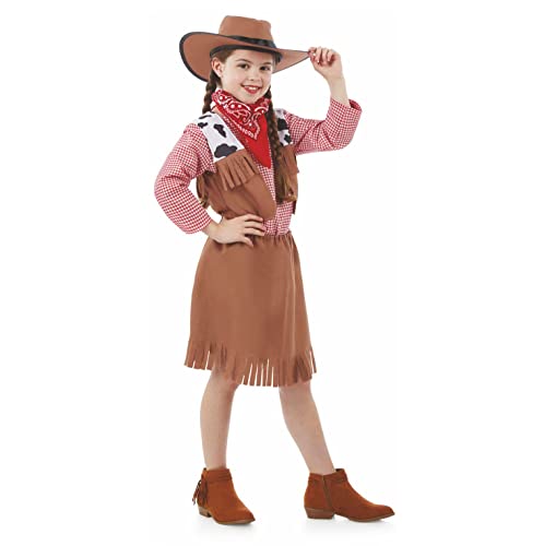 Fun Shack Cowgirl Kostüm Mädchen, Kinder Cowgirl Kostüm, Cowgirl Weste Mädchen, Kostüm Cowgirl Mädchen Halloween, Kostüm Kinder Größe M von Fun Shack