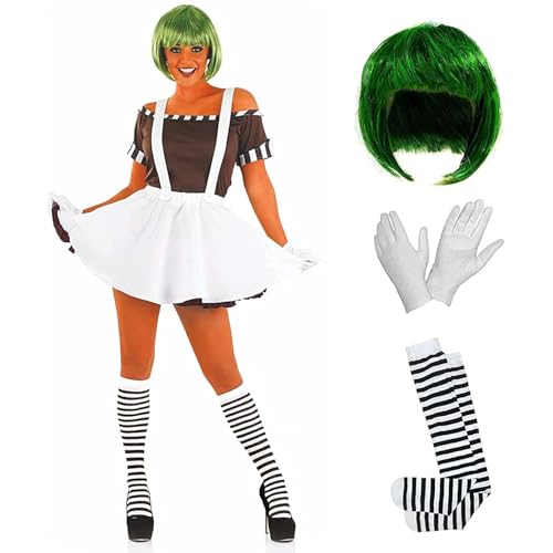 Fun Shack Braun Fabrik Arbeiter Kostüm Damen, Zwergenkostüm Damen, Zwergenkostüm für Damen, Film Charaktere Kostüm Damen, Faschingskostüm für Damen XL von Fun Shack