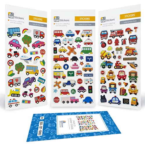 Autotransport-Bagger-Aufkleber für Kinder, Kinder, Kleinkinder, Erwachsene, über 90 Aufkleber – 3er-Pack Selbstklebende Aufkleberbögen – Scrapbook-Bastelaktivitäten und Mitgebselfüller Autotransport-Bagger-Aufkleber für Kinder, Kinder, Kleinkinder, Erwachsene, über 90 Aufkleber – 3er-Pack Selbstklebende Aufkleberbögen – Scrapbook-Bastelaktivitäten und Mitgebselfüller von Fun Stickers