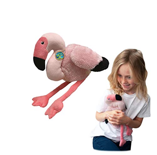 EcoBuddiez - Flamingo von Deluxebase. Mittelgroß 26cm weiches Plüschtier aus recycelten Plastikflaschen. Umweltfreundliches kuscheliges Geschenk für Kinder und süß Stofftier für Kleinkinder. von EcoBuddiez