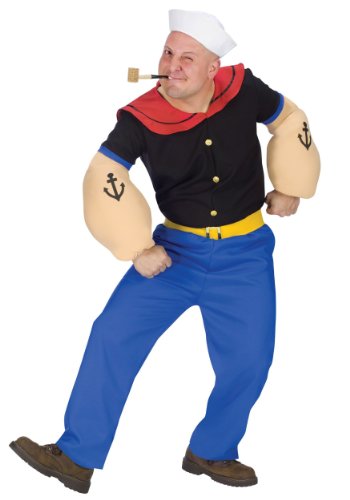 Adult Popeye Fancy Dress Costume X-Large von fun world costumes