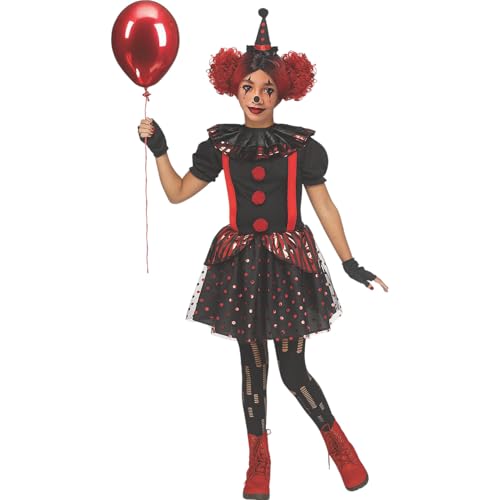 Clownkleid in Rot und Schwarz Chrom von Fun World von Fun World