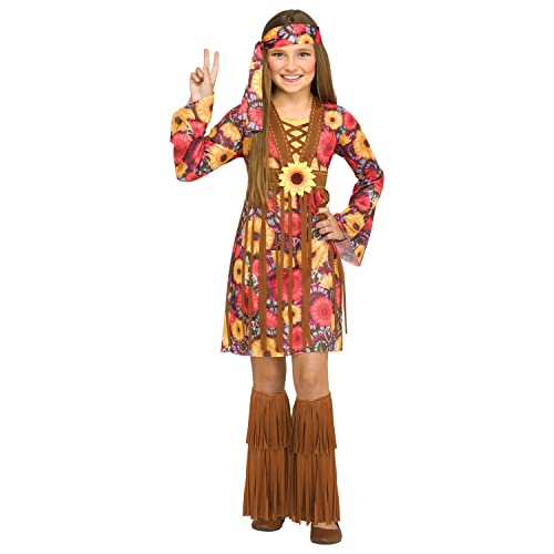 Fun World Flower Power Hippie Kinderkostüm, Größe S 4-6 Fun World Flower Power Hippie Kinderkostüm, Größe S 4-6 von Fun World