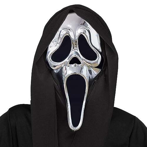 Fun World Geistergesicht Chrom Scream Maske Halloween Verkleidung Kostüm Zubehör von Fun World