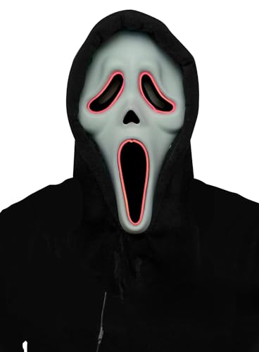 Fun World Scream - Ghostface LED Maske - Grusel-Killer-Kostüm-Accessoire Halloween & Horror-Party von Fun World