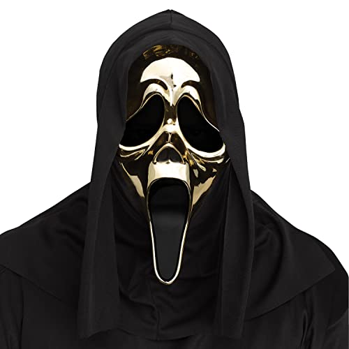 Fun World Scream - Ghostface Maske gold-metallic - Grusel-Killer-Kostüm-Accessoire Halloween & Horror-Party von Fun World