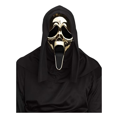 Fun World Scream - Ghostface Maske gold-metallic - Grusel-Killer-Kostüm-Accessoire Halloween & Horror-Party von Fun World