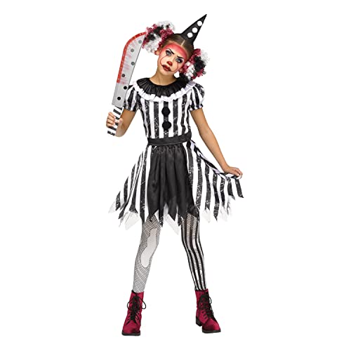 Horror Harlekina Kostüm für Mädchen - Kindergröße: 164-170 von Fun World