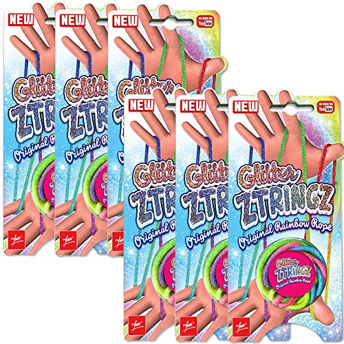 Fun 6 Stück Glitter Ztringz Fadenspiel Fingerspiel Fingertwist Seilspiel Abnehmspiel Hände Kinder Regenbogen Glitzer Mehrfarbig Fun 6 Stück Glitter Ztringz Fadenspiel Fingerspiel Fingertwist Seilspiel Abnehmspiel Hände Kinder Regenbogen Glitzer Mehrfarbig von Fun