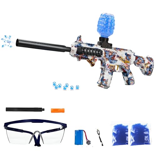 FunBlasters Gel Blaster Gun M416 – Automatische Elektrisch Wasserpistole – 20.000 Bälle Wasserperlen und Brillen – Watersoft Leistungsstarkes Gewehr Waffe Hydrogel Waffen – Erwachsene Gelfire Wasser von FunBlasters