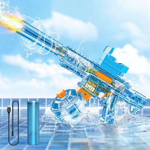 Elektrische Wasserpistole, Großkapazität Wasser Spielzeug Pistolen, Automatisches Wasserpistole Super Wasser Blaster für Kinder Erwachsene Sommer Schwimmbad Party Freien(UMP45 Blau) von FunGeneTEC