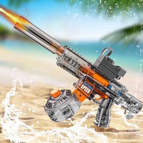Elektrische Wasserpistole, Großkapazität Wasser Spielzeug Pistolen, Automatisches Wasserpistole Super Wasser Blaster für Kinder Erwachsene Sommer Schwimmbad Party Freien(UMP45 Grau) von FunGeneTEC