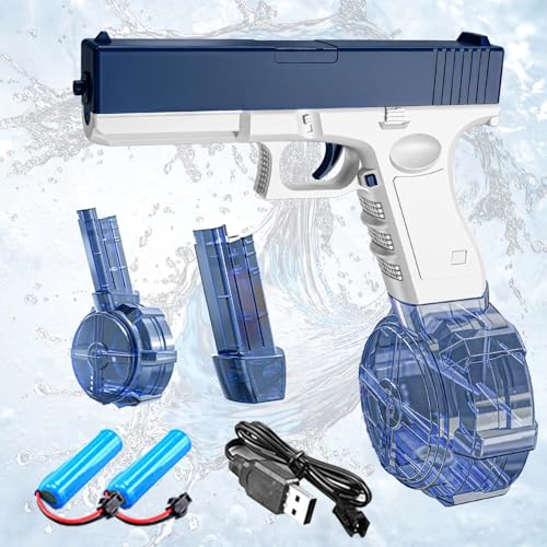 Elektrische Wasserpistole, Großkapazität Wasser Spielzeug Pistolen, Automatisches Wasserpistole Super Wasser Blaster für Kinder Erwachsene Sommer Schwimmbad Party Freien(Glock) von FunGeneTEC