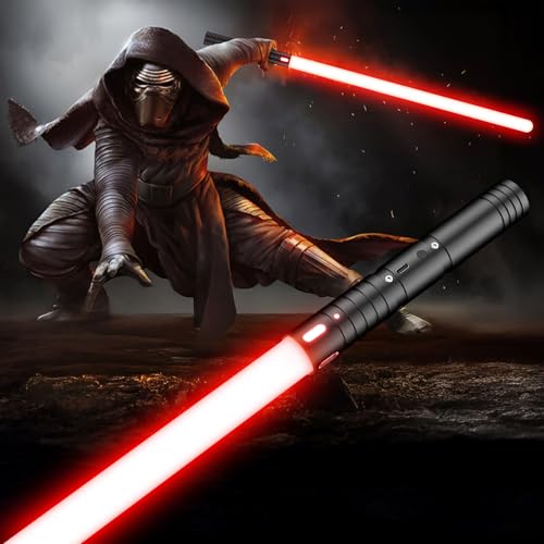 Laserschwert Kinder, RGB 15 Farben 2 in 1 Lichtschwert, Duell Lightsaber mit 4 Modi und Sounds, USB-C Wiederaufladbar FX Lichtschwert Spielzeug für Kinder und Erwachsene Halloween Cosplay(60CM 1PC) von FunGeneTEC