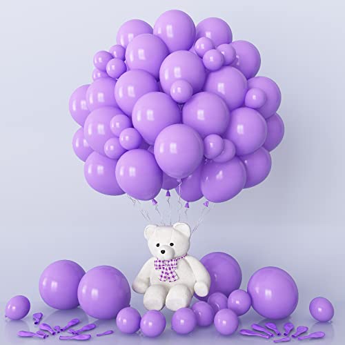 Lila Luftballons, 80Pcs Lila Luftballons verschiedene Größen von 12 10 5 Zoll Lila Luftballons, Lila Ballons für Geburtstag Baby Shower Party Supplies, lila für Hochzeit Jahrestag Party Dekorationen von FunHot