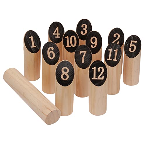 FunTomia Kubb Spiel Groß skandinavisches Holzspiel Nummern Outdoor - Schweden Outdoorspiel Holz Spielzeug für Draußen - Wurfspiel Gartensport von FunTomia