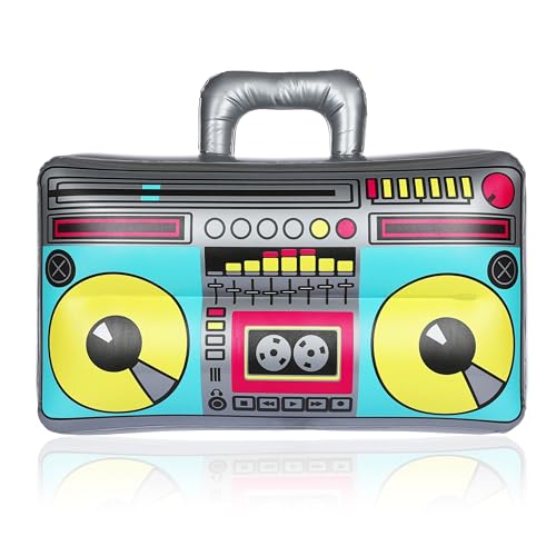 FunX Aufblasbarer Ghettoblaster - 80er 90er Jahre Accessoire für Karneval, Partys und Kostüme - Bad Taste, Aerobic, Hip Hop Outfit - 38 x 28 cm (Klein) von FunX