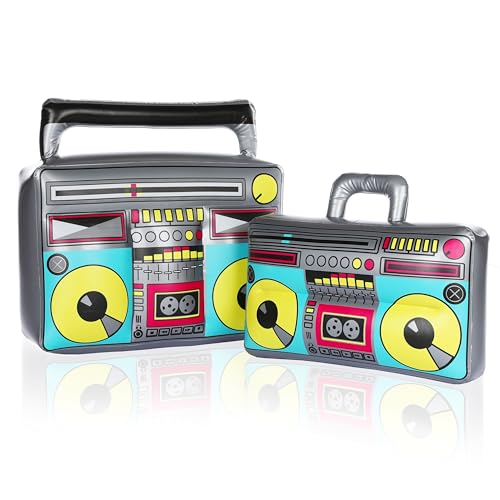 FunX Aufblasbarer Ghettoblaster - 80er 90er Jahre Accessoire für Karneval, Partys und Kostüme - Bad Taste, Aerobic, Hip Hop Outfit - Set Klein/Groß von FunX