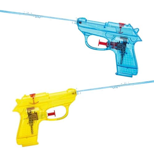 Funalix 2 Stück Mini Wasserpistolen für Kinder,Robuste Kleine Spritzpistole Spielzeug für Wasserschlacht im Garten, Pool (Grün & Gelb) von Funalix