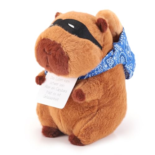 Funbroz Capybara Kuscheltier mit Burger-Hut, 9 Zoll Weiches Plüschtier, Niedliches Geschenk für Kinder und Erwachsene, Dekoratives Stofftier von Funbroz