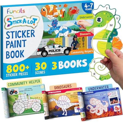 Funcils Stickerbuch für Kinder 4–8 Jahre | Stickern nach Zahlen & Number Stickers | 30 Sticker-Aktivitäten | Wiederverwendbare Sticker, Stickers for Kids & Travel Toys | Lern- & Bastelset Funcils Stickerbuch für Kinder 4–8 Jahre | Stickern nach Zahlen & Number Stickers | 30 Sticker-Aktivitäten | Wiederverwendbare Sticker, Stickers for Kids & Travel Toys | Lern- & Bastelset von Funcils