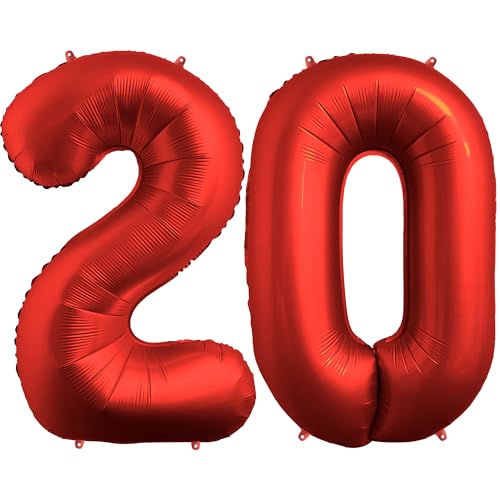 FUNFEST 100 cm chromrote Luftballons zum 20. Geburtstag – Geburtstagsballon-Dekoration – inklusive XL-Ballon zum 20. Geburtstag und Strohhalm – Heliumfliegen FUNFEST 100 cm chromrote Luftballons zum 20. Geburtstag – Geburtstagsballon-Dekoration – inklusive XL-Ballon zum 20. Geburtstag und Strohhalm – Heliumfliegen von Funfest
