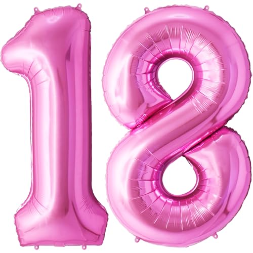 FUNFEST 100 cm rosa Luftballons zum 18. Geburtstag – Geburtstagsballon-Dekoration – inklusive XL-Ballon zum 18. Geburtstag und Strohhalm – Heliumfliegen FUNFEST 100 cm rosa Luftballons zum 18. Geburtstag – Geburtstagsballon-Dekoration – inklusive XL-Ballon zum 18. Geburtstag und Strohhalm – Heliumfliegen von Funfest