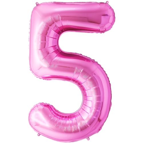 FUNFEST 100 cm rosa Luftballons zum 5. Geburtstag – Geburtstagsballon-Dekoration – inklusive XL-Ballon zum 5. Geburtstag und Strohhalm – Heliumfliegen FUNFEST 100 cm rosa Luftballons zum 5. Geburtstag – Geburtstagsballon-Dekoration – inklusive XL-Ballon zum 5. Geburtstag und Strohhalm – Heliumfliegen von Funfest