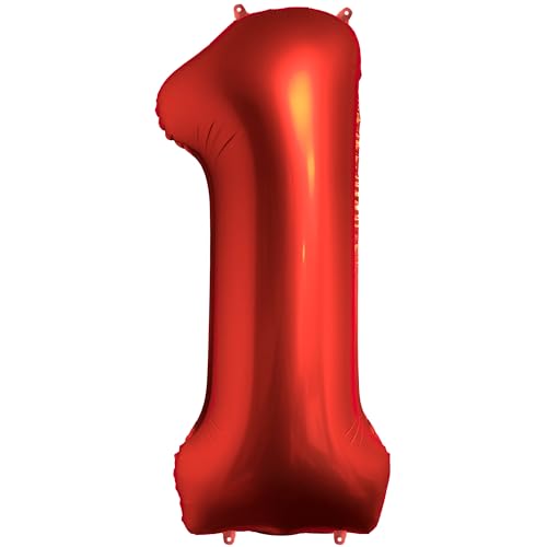 FUNFEST 100 cm rote Chrom-Luftballons zum 1. Geburtstag – Geburtstagsballon-Dekoration – inklusive XL-Ballon zum 1. Geburtstag und Strohhalm – Fliegen mit Helium FUNFEST 100 cm rote Chrom-Luftballons zum 1. Geburtstag – Geburtstagsballon-Dekoration – inklusive XL-Ballon zum 1. Geburtstag und Strohhalm – Fliegen mit Helium von Funfest