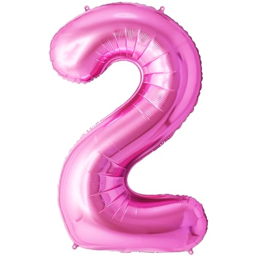 FUNFEST 2 Jahre Geburtstagsballons, rosa Farbe, 100 cm – Geburtstagsballon-Dekoration – inklusive 2 Jahre altem XL-Ballon und Strohhalm – Fliegen mit Helium FUNFEST 2 Jahre Geburtstagsballons, rosa Farbe, 100 cm – Geburtstagsballon-Dekoration – inklusive 2 Jahre altem XL-Ballon und Strohhalm – Fliegen mit Helium von Funfest