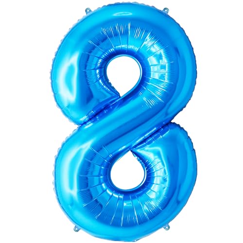 FUNFEST 8-Jähriger Geburtstagsballon, blaue Farbe, 100 cm – Geburtstagsballon-Dekoration – inklusive 8-Jähriger XL-Ballon und Strohhalm – Fliegen mit Helium FUNFEST 8-Jähriger Geburtstagsballon, blaue Farbe, 100 cm – Geburtstagsballon-Dekoration – inklusive 8-Jähriger XL-Ballon und Strohhalm – Fliegen mit Helium von Funfest