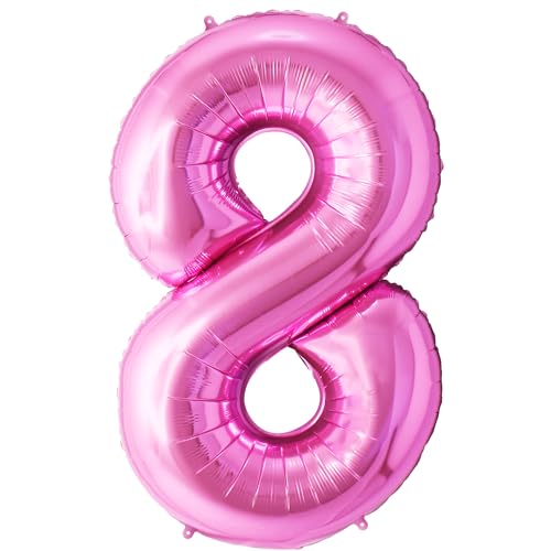 FUNFEST 8 Jahre Geburtstagsballons rosa Farbe 100 cm – Geburtstagsballon-Dekoration – inklusive 8 Jahre altem XL-Ballon und Strohhalm – Fliegen mit Helium FUNFEST 8 Jahre Geburtstagsballons rosa Farbe 100 cm – Geburtstagsballon-Dekoration – inklusive 8 Jahre altem XL-Ballon und Strohhalm – Fliegen mit Helium von Funfest