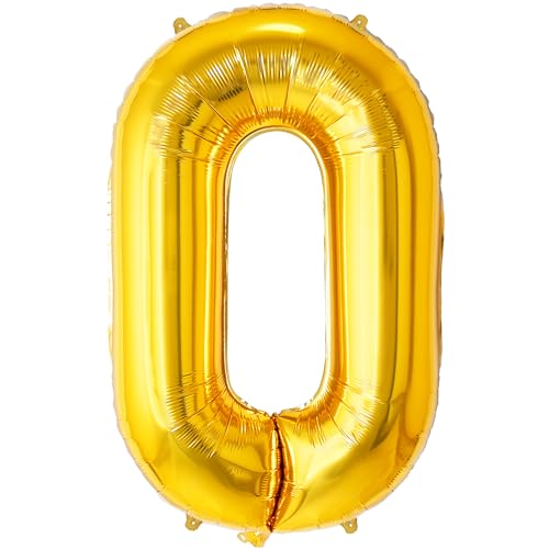 FUNFEST Geburtstagsballons Nr. 0, goldfarben, 100 cm – Dekoration für Geburtstagsballons – inklusive XL-Ballon Nr. 0 und Strohhalm – fliegt mit Helium FUNFEST Geburtstagsballons Nr. 0, goldfarben, 100 cm – Dekoration für Geburtstagsballons – inklusive XL-Ballon Nr. 0 und Strohhalm – fliegt mit Helium von Funfest