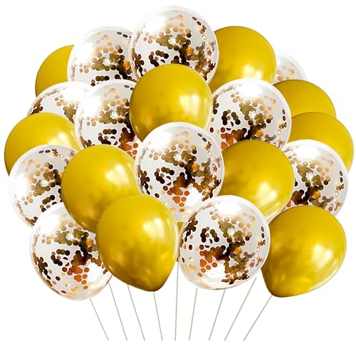 FUNFEST Luftballons Gold und Pailletten Gold – Packung mit 36 Luftballons à 30 cm Farbe Gold – Dekoration Ballon Gold und Pailletten – fliegt mit Helium – Hochwertiger Ballon FUNFEST Luftballons Gold und Pailletten Gold – Packung mit 36 Luftballons à 30 cm Farbe Gold – Dekoration Ballon Gold und Pailletten – fliegt mit Helium – Hochwertiger Ballon von Funfest
