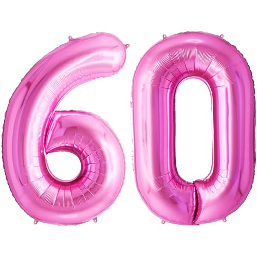 FUNFEST Luftballons zum 60. Geburtstag, rosa Farbe, 100 cm – Geburtstagsballon-Dekoration – inklusive XL-Ballon zum 60. Geburtstag und Strohhalm – Fliegen mit Helium FUNFEST Luftballons zum 60. Geburtstag, rosa Farbe, 100 cm – Geburtstagsballon-Dekoration – inklusive XL-Ballon zum 60. Geburtstag und Strohhalm – Fliegen mit Helium von Funfest