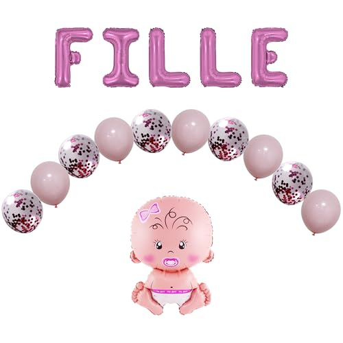 Funfest Mädchen Baby Shower Deko - 16-teiliges Set Buchstaben, Baby, Latexballons & Konfetti - Marke Funfest Funfest Mädchen Baby Shower Deko - 16-teiliges Set Buchstaben, Baby, Latexballons & Konfetti - Marke Funfest von Funfest