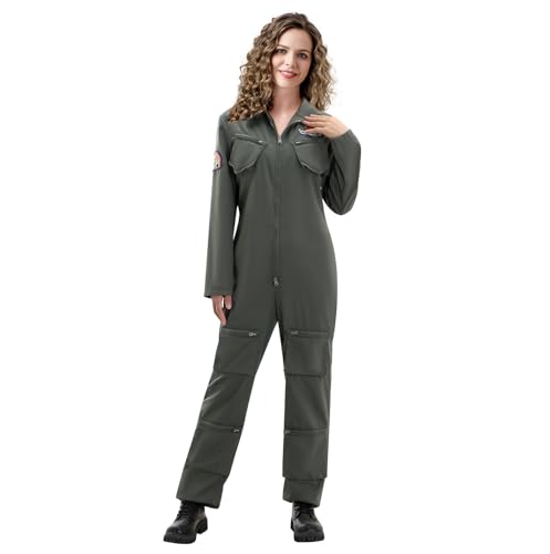Funhoo Damen Ripley Kostüm Jumpsuit Overall Crew Flug Anzug Sci-Fi Fiction Film Halloween Karneval Cosplay Outfit für Erwachsene (XXL) von Funhoo