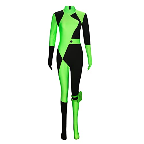Funhoo Damen Shego Cosplay Kostüm Bodysuit Jumpsuit mit Handschuhen Beinbeutel Grün und Schwarz Frauen Outfit für Halloween Party Karneval, M Funhoo Damen Shego Cosplay Kostüm Bodysuit Jumpsuit mit Handschuhen Beinbeutel Grün und Schwarz Frauen Outfit für Halloween Party Karneval, M von Funhoo