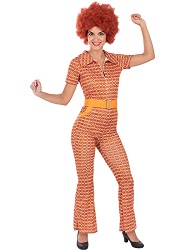 Funidelia | 70er Jahre Kostüm für Damen Disco Musik, Abba, Bee Gees- Kostüm für Erwachsene & Verkleidung für Partys, Karneval & Halloween - Größe - Orange von Funidelia