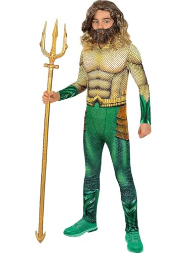 Funidelia | Aquaman Kostüm mit Zubehör für Jungen Superhelden, DC Comics, Justice League - Kostüm für Kinder & Verkleidung für Partys, Karneval & Halloween - Größe 7-9 Jahre - Gold Funidelia | Aquaman Kostüm mit Zubehör für Jungen Superhelden, DC Comics, Justice League - Kostüm für Kinder & Verkleidung für Partys, Karneval & Halloween - Größe 7-9 Jahre - Gold von Funidelia