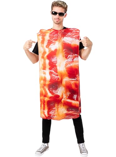 Funidelia | Bacon Kostüm für Herren und Damen Essen - Kostüm für Erwachsene & Verkleidung für Partys, Karneval & Halloween - Einheitsgröße - Braun von Funidelia